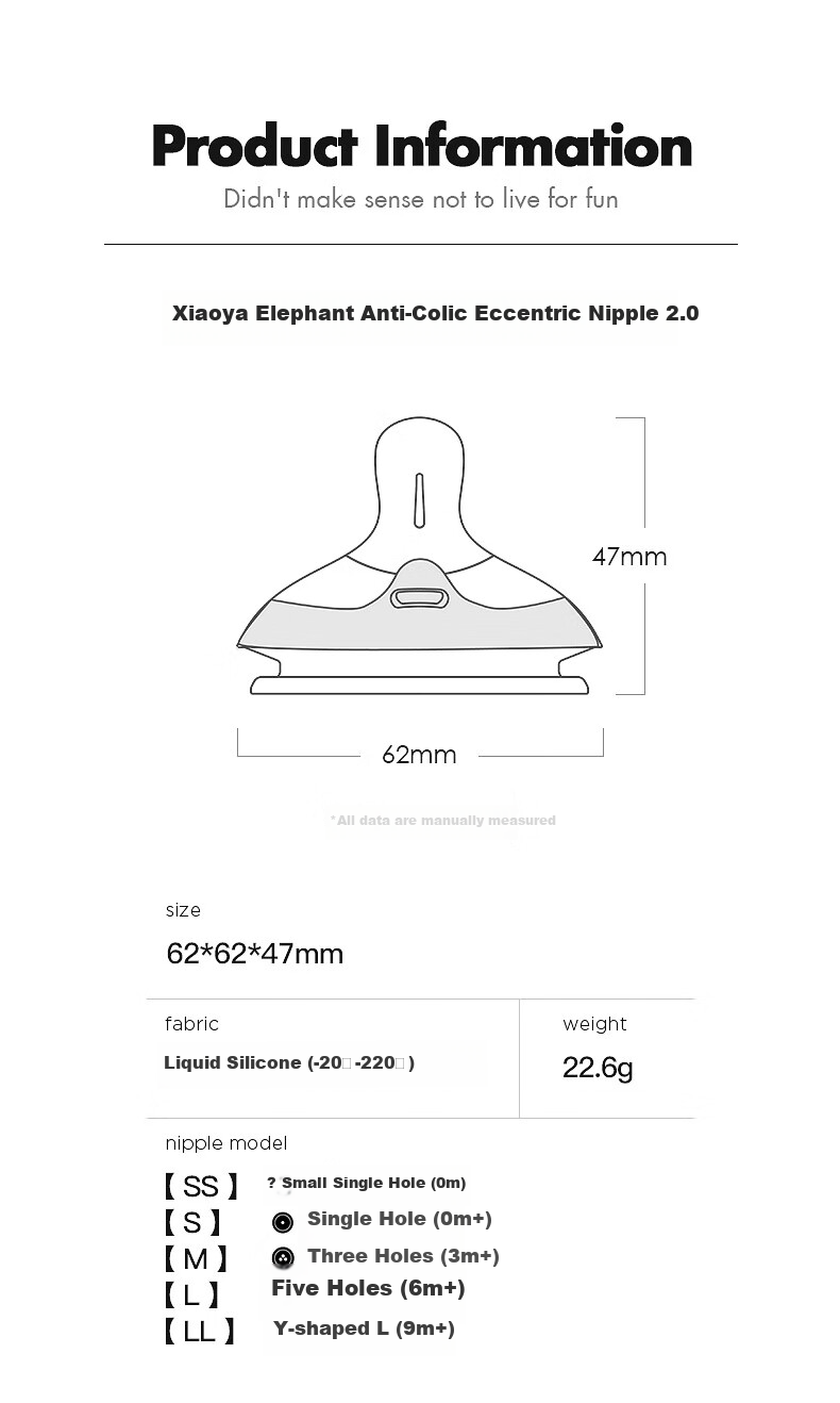 Xiaoyaxiang Bottle-Specific Nipple, Newborn Infant Off-Center Breast-Like Nipple, Wide-Mouth Bottle Accessory (L Size Nipple) 14