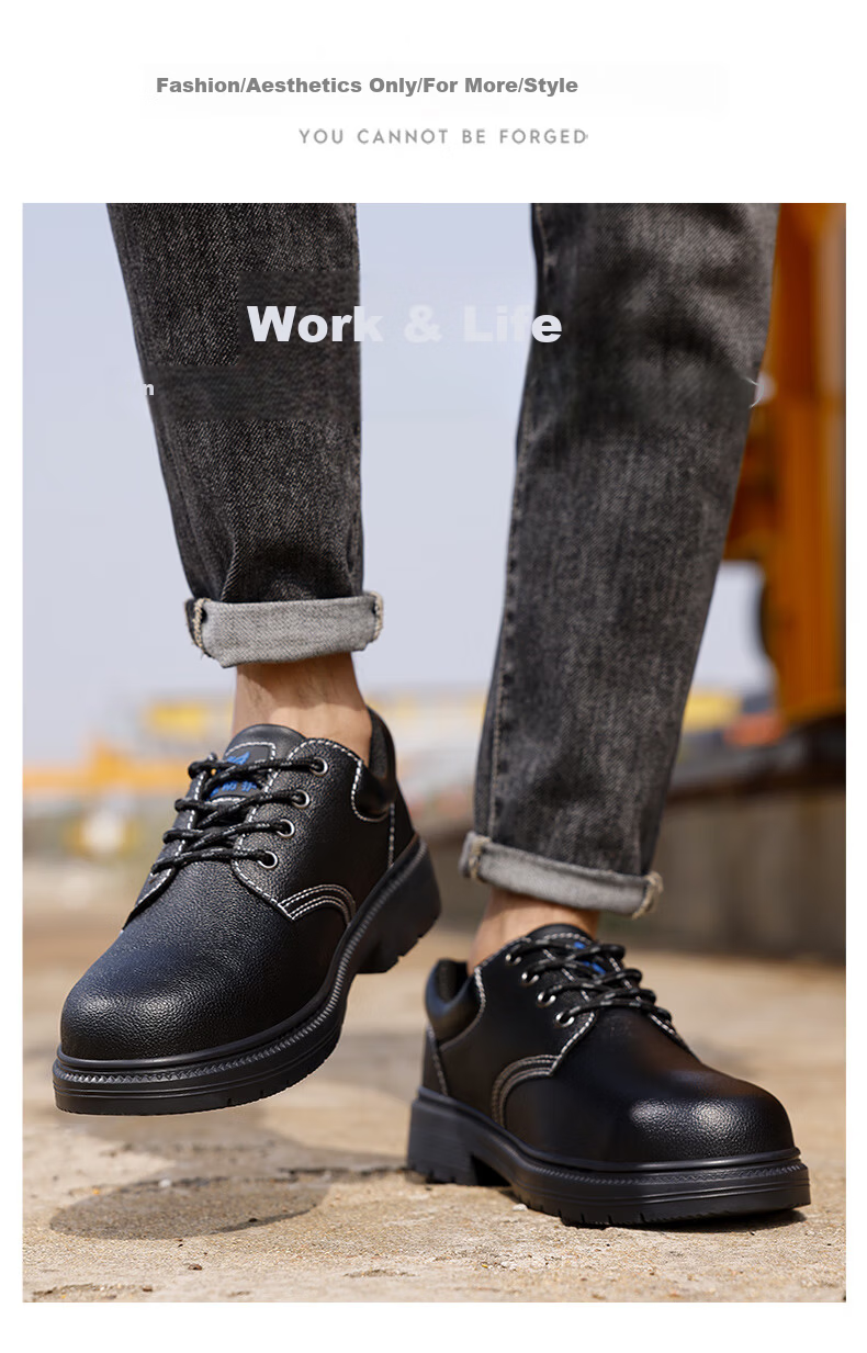 BlueOwl Shield Men's Breathable Durable Anti-Static Waterproof Anti-Smash Toe Anti-Puncture Worksite Safety Shoes D005A-1 Size 44 16