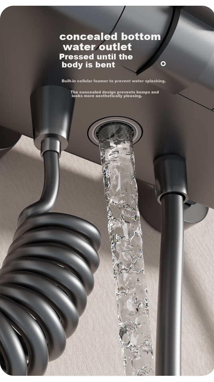Platinum Pomelo Shower Set with Digital Display Ambient Light, Pressurized Showerhead Full Home Shower System, Piano Key Four-Function 8008 17