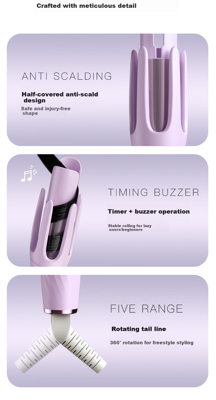 Cuiya 32mm Automatic Curling Iron 4-in-1 Curling Wand Big Curl Egg Roll Curling Iron Negative Ion Mother's Day Gift T313 16