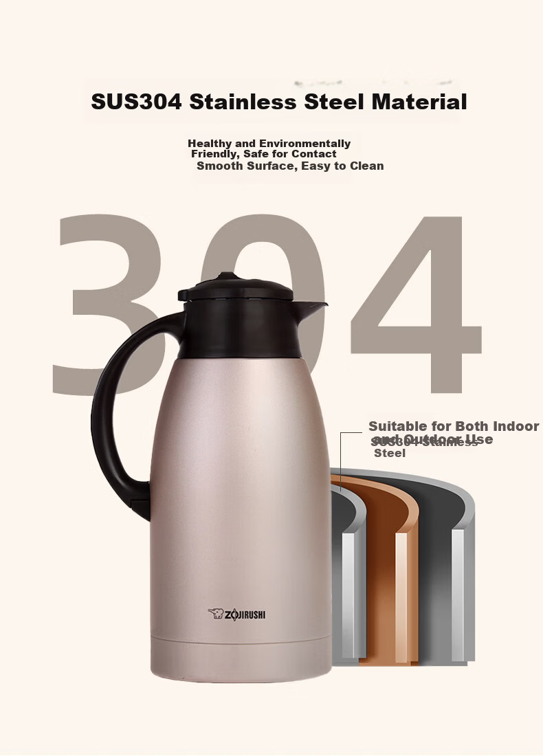 ZO JIRUSHI Insulated Thermos Large Capacity Stainless Steel Vacuum Flask 1.9L-XA 5