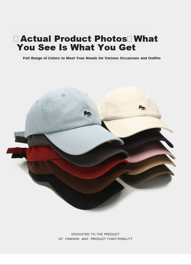 FAPAI Small Face Slimming Baseball Cap with Little Fox Embroidery Unisex Sun Hat Grape Purple One Size 56-60CM 3