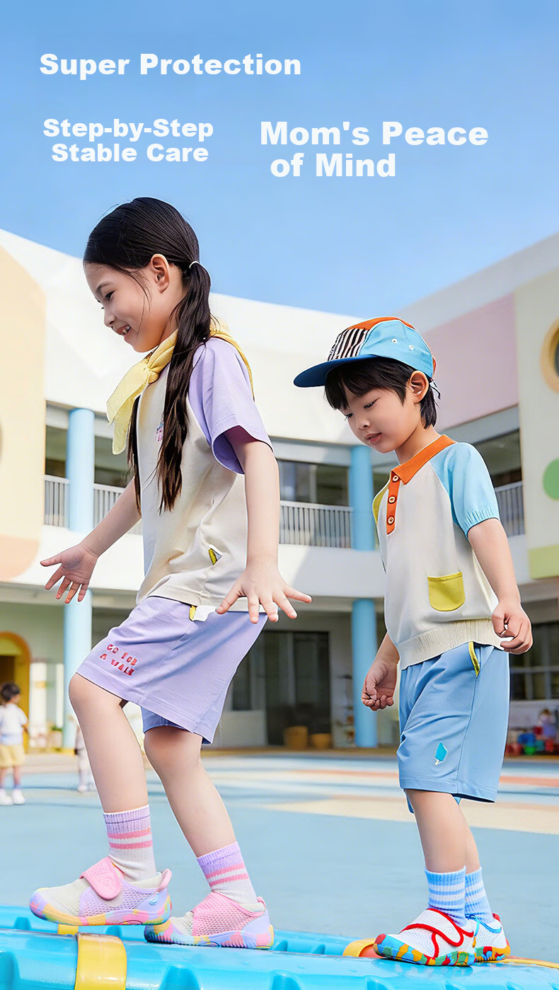 Ginoble 2026 Summer Kindergarten Shoes Super Protective GY1888 White_Cyan 2