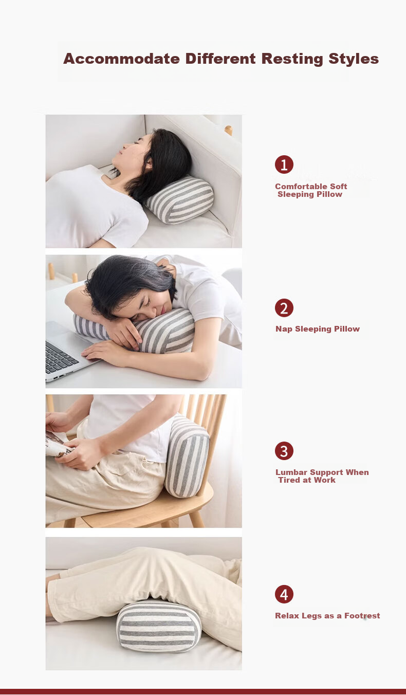 MUJI Workshop Fabric Lumbar Support Cushion for Office and Car Seats, Summer Backrest Waist Protector 7