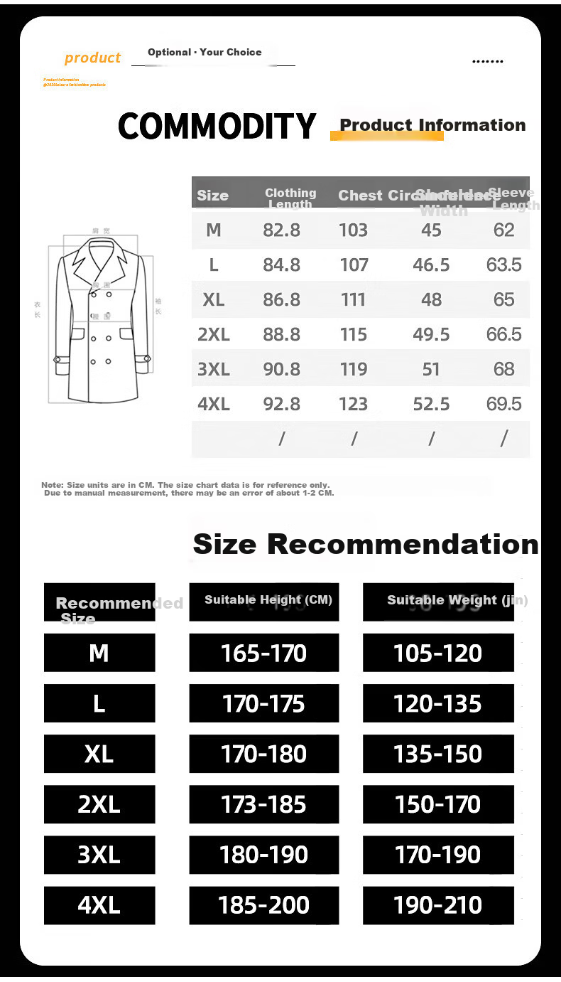 ROMON Men's Woolen Coat Casual Business Formal Wool Jacket LL1931 Black M 10