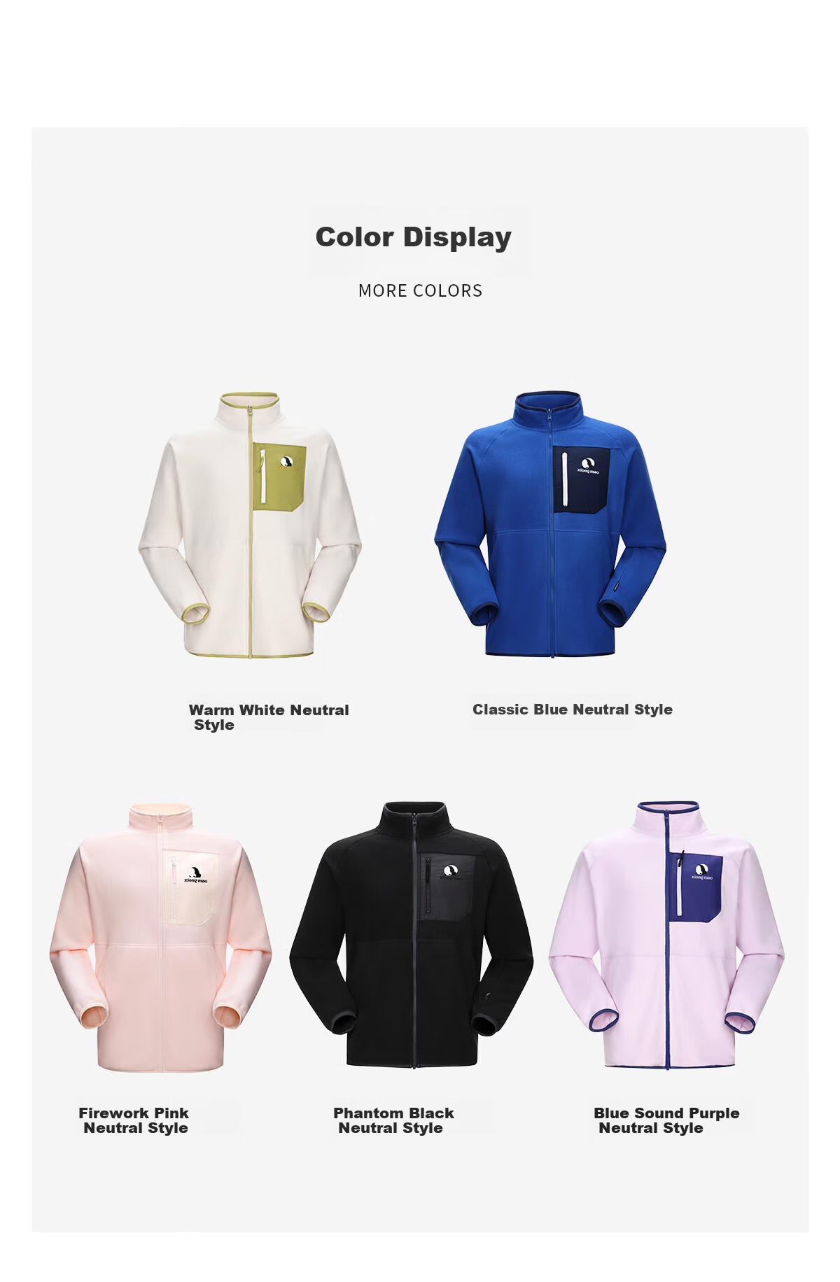 Panda Camel Series Outdoor Fleece Jacket Men and Women Autumn Winter Mountaineering Polar Fleece Coat Inner Liner 1220, M 39