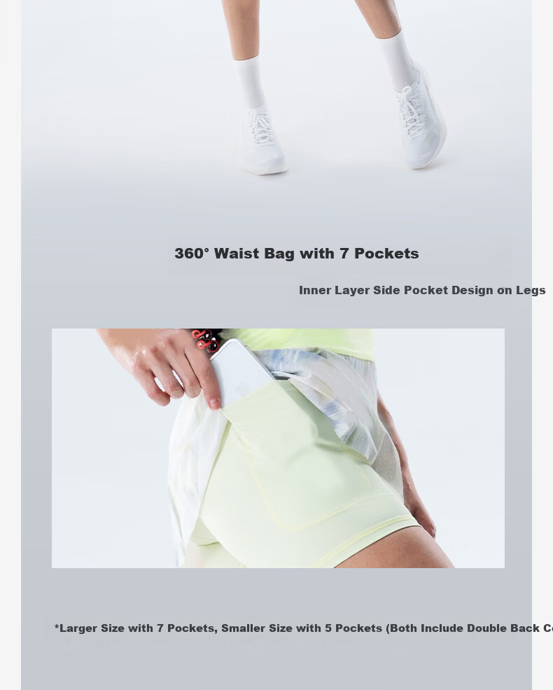Feibit Super A Skirt-Shorts 4.0 Women's Fitness Running Yoga Light Compression Anti-Exposure Sakura 2XL 6