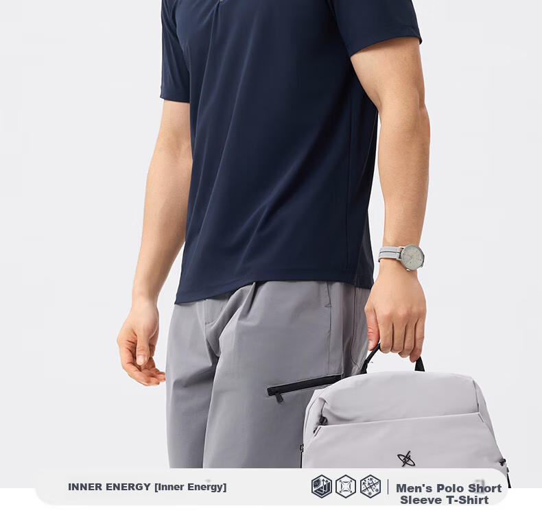 361° Men's Short Sleeve Polo Shirt Spring Summer Sports Casual Sun Protection Cooling Top 652624104-5 5