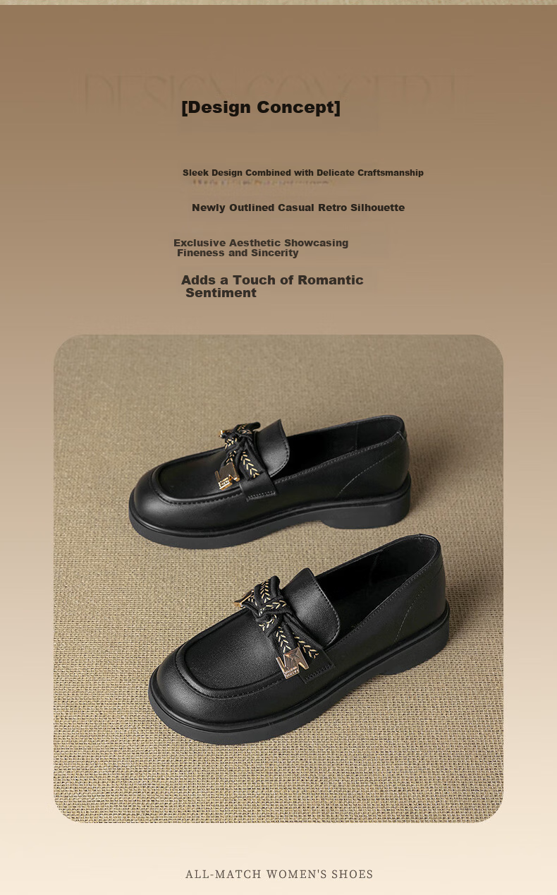 Dustodusto Black Bowknot Women's Leather Shoes 2026 New Spring British Style Slip-On Soft Sole Loafers 1