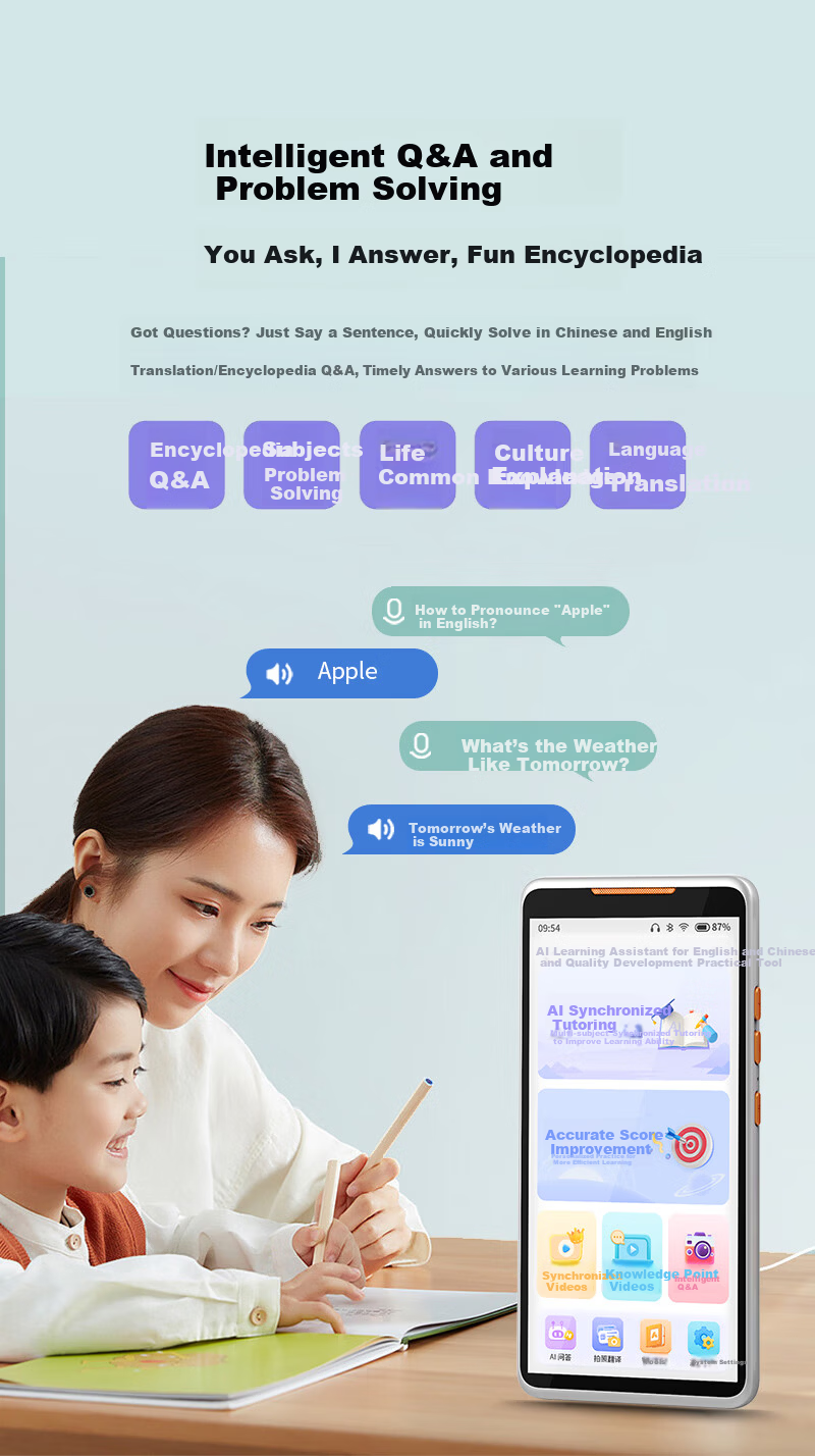 Haojixing 6-Inch Pocket Learning Machine Repeater Listening Device English Vocabulary Study Sync All Subjects Universal for Elementary to High School 14