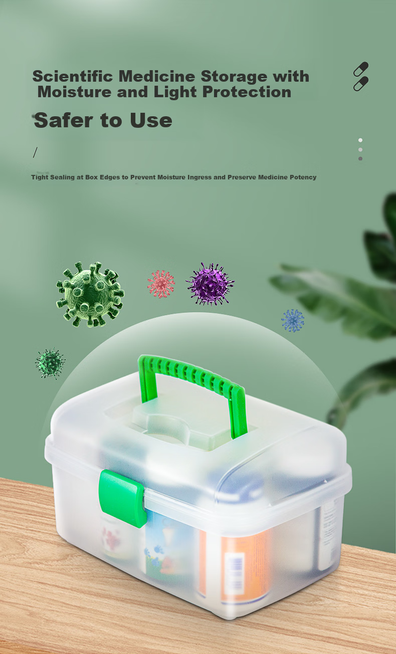 JEKO&JEKO Large Capacity Family Medicine Box, Home Medicine Cabinet, Pill Organizer, Gree 7