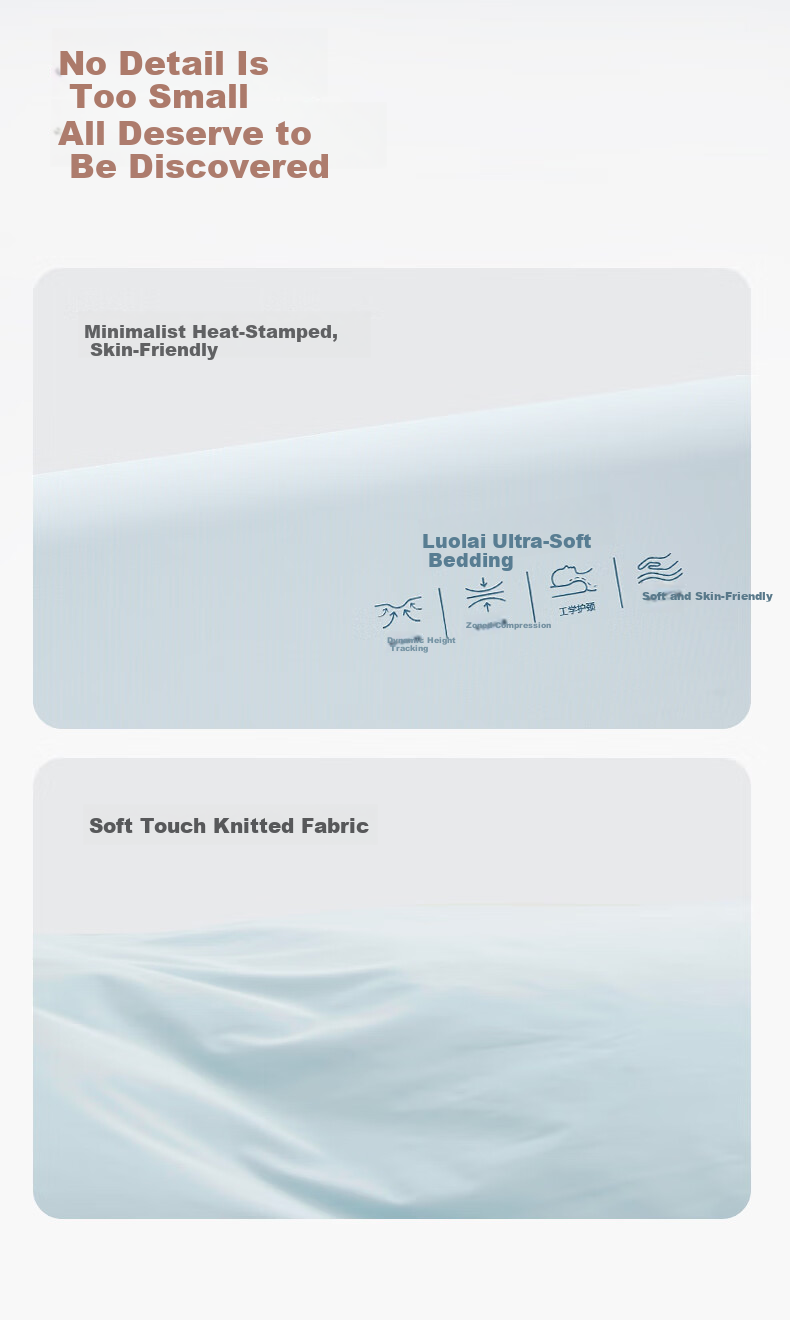 Luolai Home Textiles Pillow Cervical Neck Support Slow Rebound Pressure Relief Memory Foam Adult Pillow Core Two-Pack 15