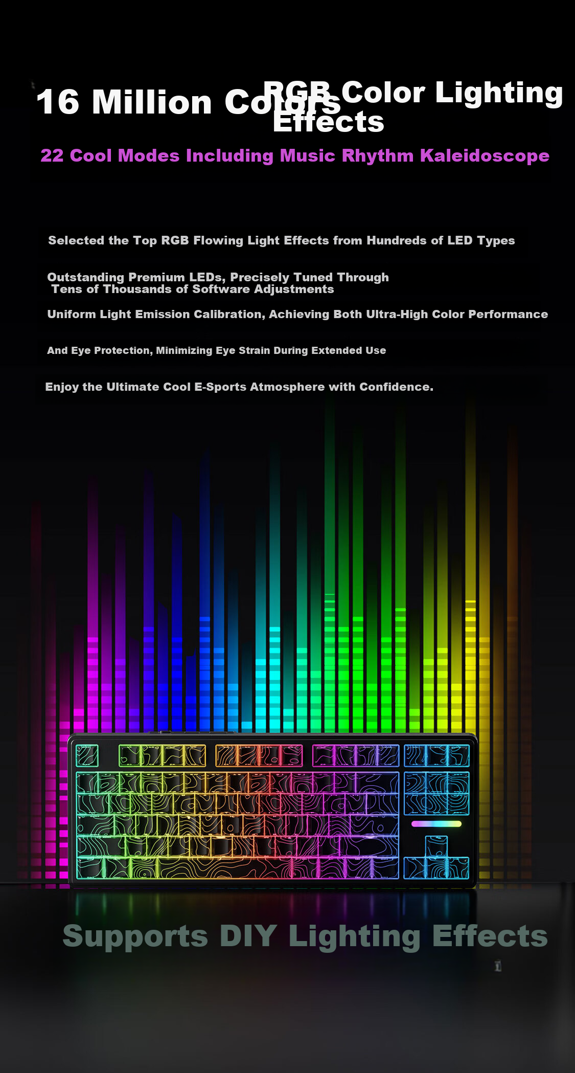 AUSDOM H87 Custom Mechanical Keyboard, Wireless Bluetooth Gasket Customization, 6-Layer Padded Side-Engraved Gaming E-Sports Office Keyboard, 10000mAh Blackberry Pink Side-Engraved Ultra-Fast Silver Switches 8