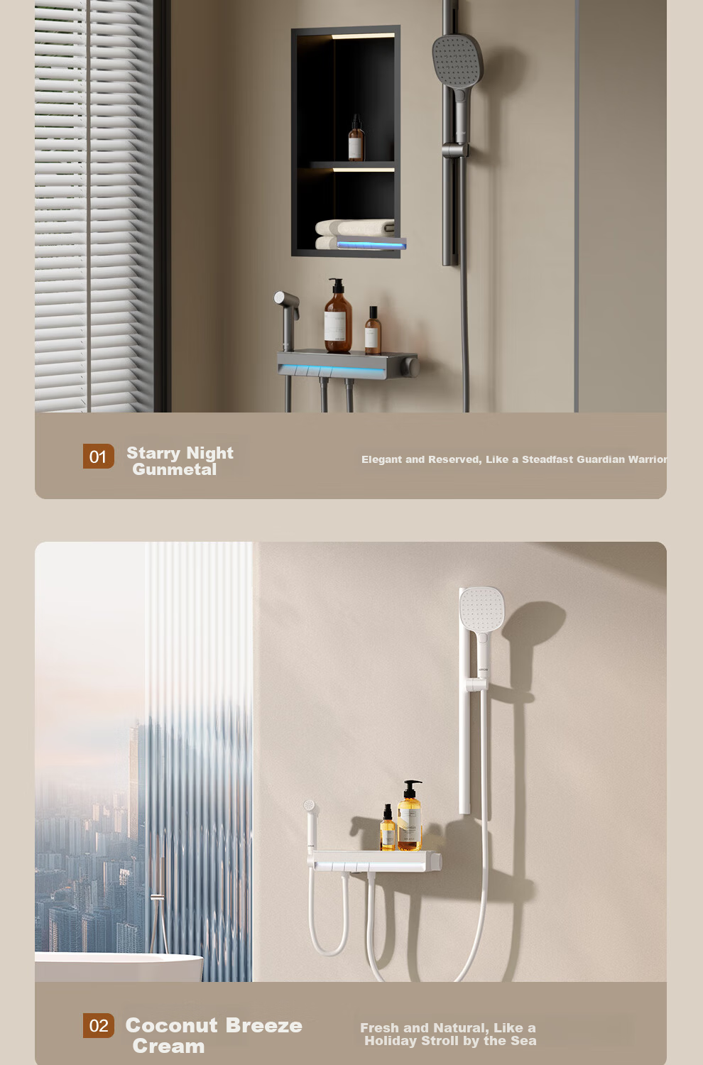 ARROW F600 Three-Function Shower Head with Piano Key Large Storage and Pressure Boosting Spray Set AE33185MZGGSP-P 20