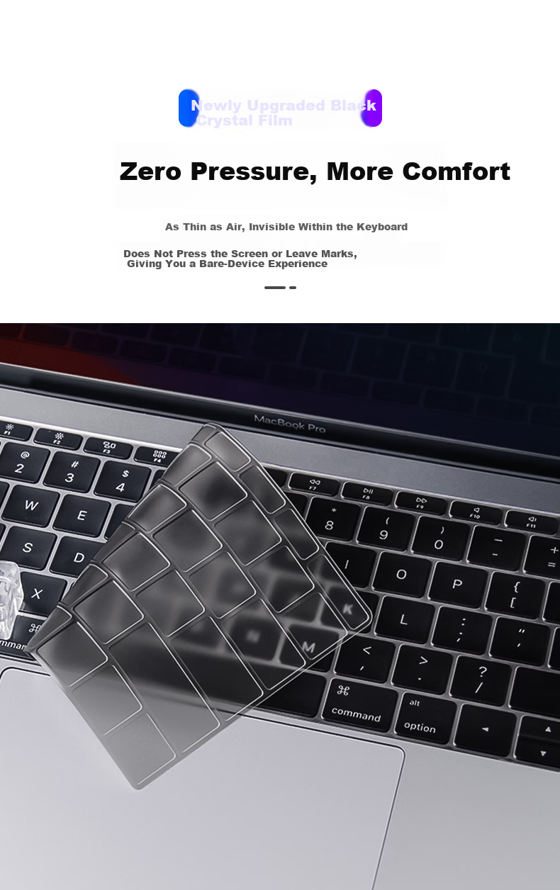 DiYi Workshop Ultra-Thin Black Crystal Nano Antibacterial Keyboard Cover for Apple MacBook Pro 13/15 A1706/A1989/A1990 8