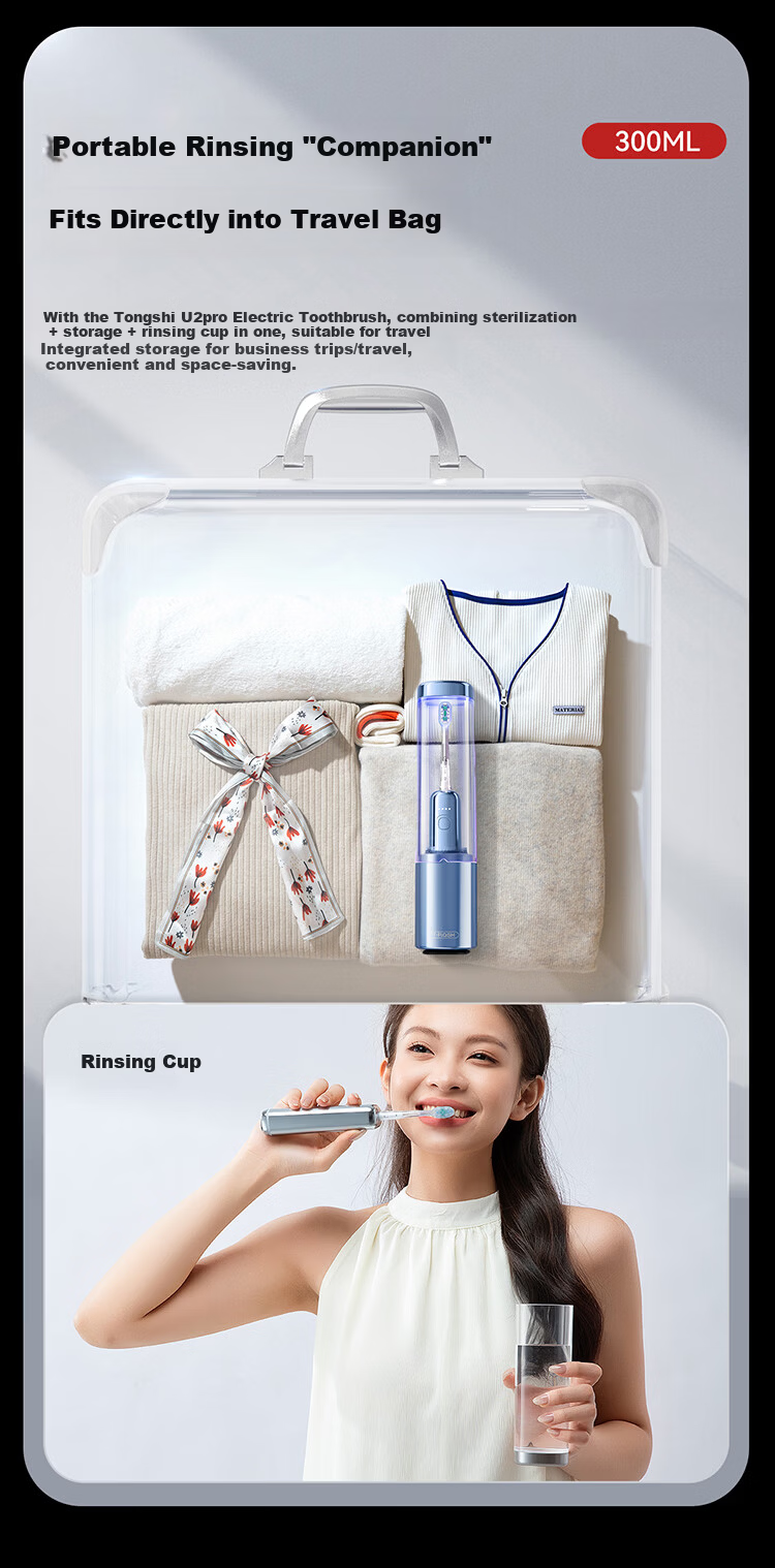 T-FLASH Electric Toothbrush with Vibration and UV Sterilization, Wobbler Design, Shock-Absorbing Brush Head, Unisex Gift Box, Birthday and Anniversary Practical Couples Gift Set 19