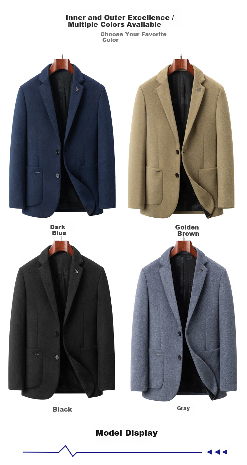 ROMON Wool Blend Men's Blazer Spring Autumn Business Casual Single Suit Coat Warm Jacket XF87 Gray 4XL 8