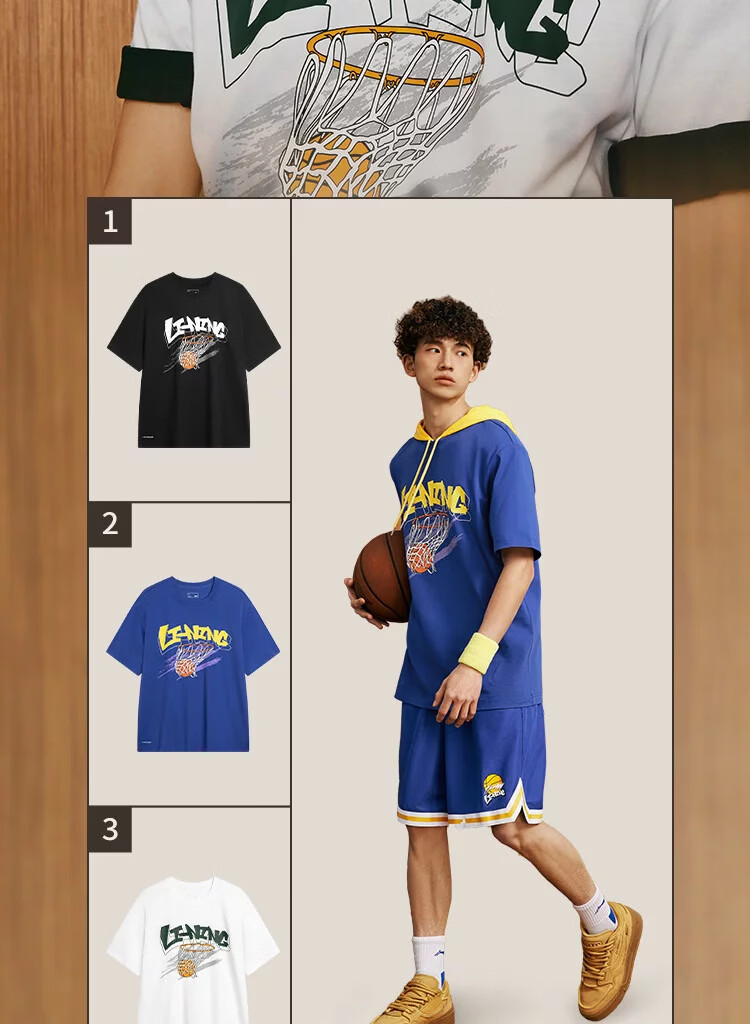 LI-NING KASON Men's Antibacterial Moisture-Wicking Comfortable Short Sleeve T-Shirt Sports Crew Neck Casual Versatile Top 5
