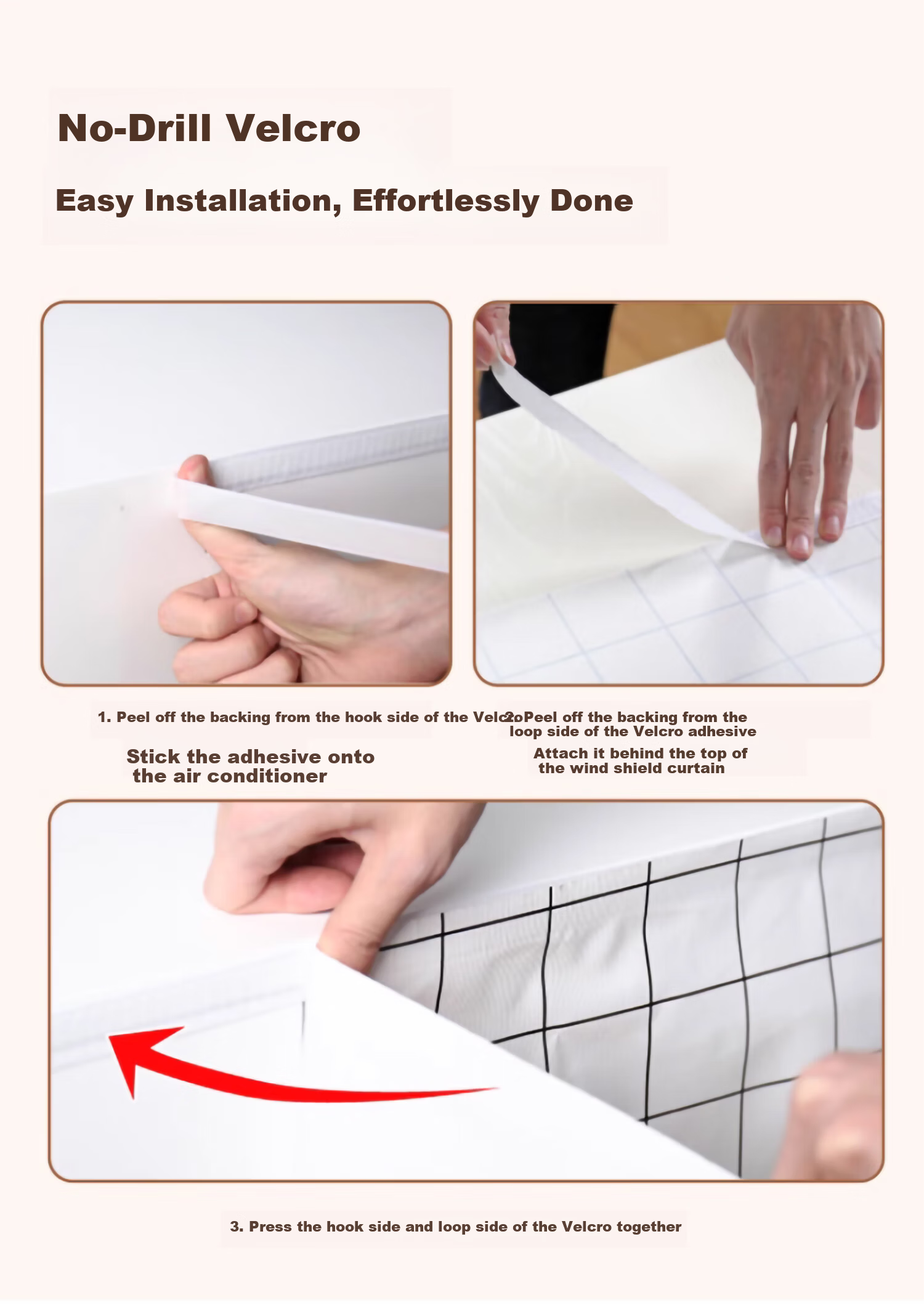 Fan Ye Air Conditioner Wind Shield Curtain Anti-Direct Blow Device No Drilling Wall-Mounted Air Conditioner Dust Cover Central Air Conditioner Wind Deflector Panel 7