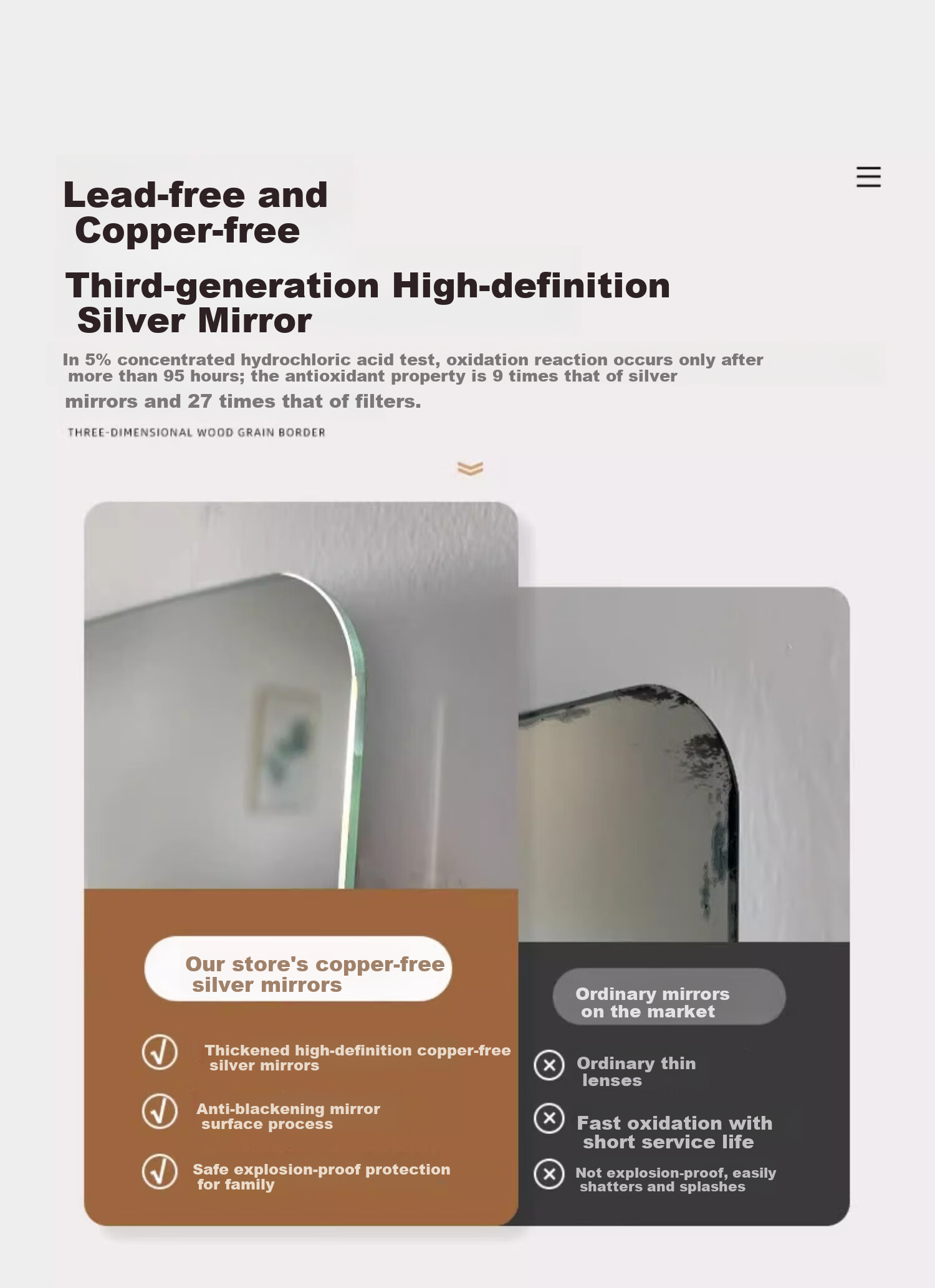 Xiangzhubian Frameless Wall-Mounted Self-Adhesive Full-Length Dressing Mirror for Dormitory Home Entrance Bedroom Glass 50*160cm 4