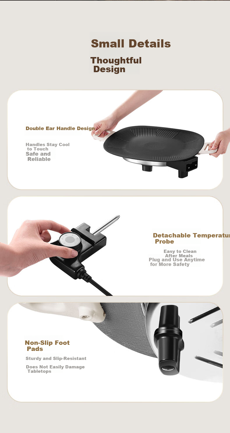 SUPOR Electric Grill Pan, Home Electric Barbecue Grill, Multi-Functional Pot for Grilling Skewers And Meat, Non-Stick Grill Machine with Detachable Design for 3-5 People, GJ3723P805 14