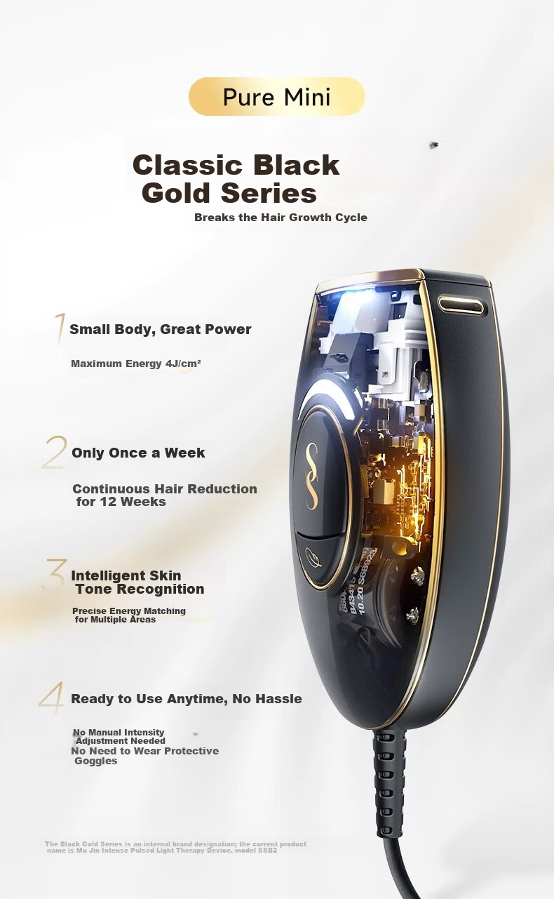 SMOOTHSKIN Black Gold Series Mini Home Laser Hair Removal Device for Men and Women, Facial, Full Body, Private Areas, Underarms, Smart Epilator, Birthday Gift for Women with 15% Government Subsidy 2