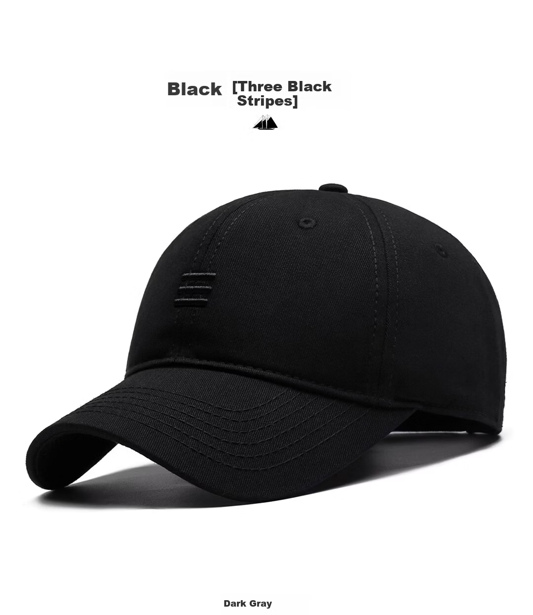 Miiow Men's Cotton Baseball Cap Large Size Big Head Circumference Unisex Duckbill Hat Trendy Sunshade Black-Red Three Stripes 15