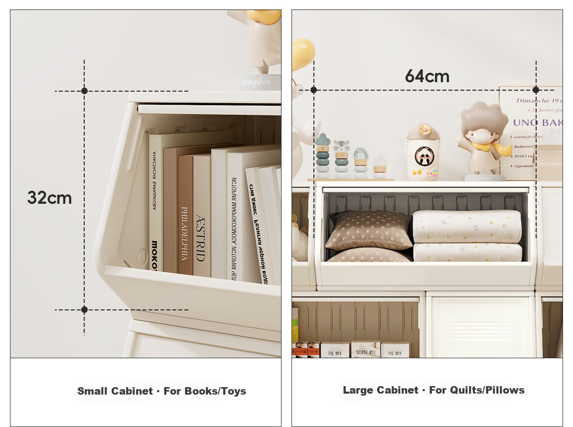 BabyViva DIY Stackable Storage Cabinet Children's Toy Storage Rack Living Room Snack Cabinet Bedroom Bookshelf Small Organizer 14