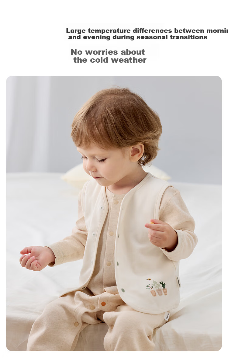 Babylove Baby Vest Spring and Autumn Pure Cotton Top Infant Versatile Sleeveless Jacket Toddler Undershirt 3