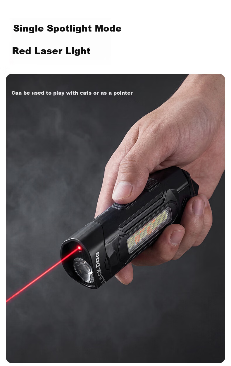 Black Dog Tactical Rechargeable Flashlight Lightweight Magnetic Clip Multi-Function Lighting 12