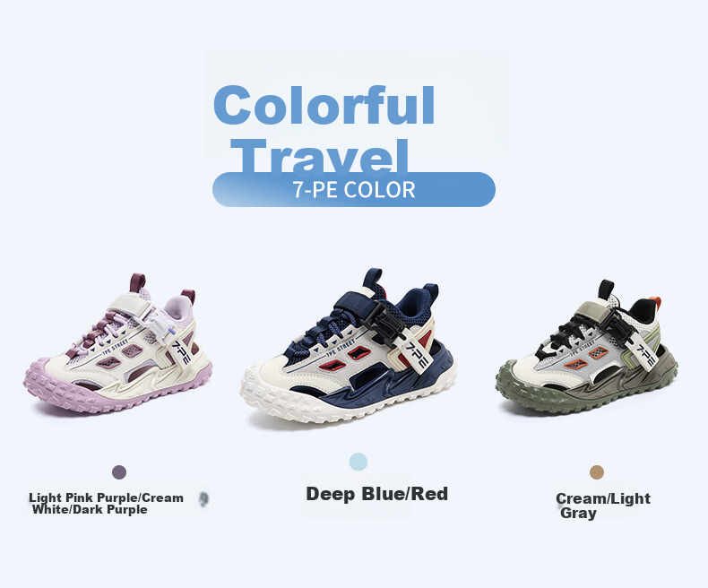 7-PE Boys' Sandals 2026 Summer New Outdoor Breathable Closed-Toe Soft Sole Kids' Sports Creek Shoes for Big Boys 6