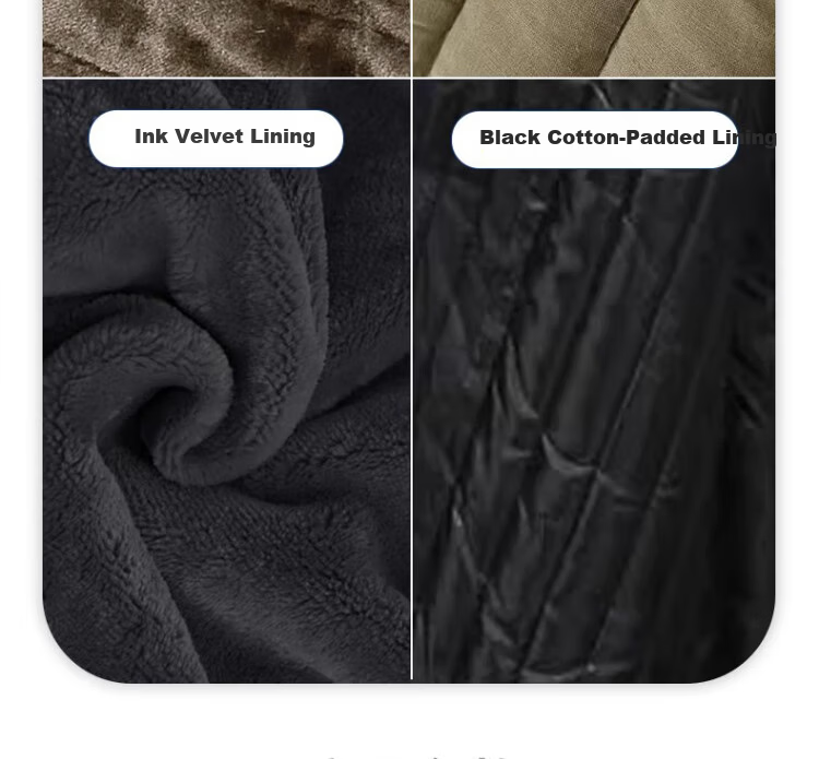 Gongtai Winter Thickened Fleece-Lined Cotton Coat Men's Cold-Resistant Long Coat Emergency Rescue Workwear Men's Fleece-Lined Waterproof Cotton Jacket (Black) 9