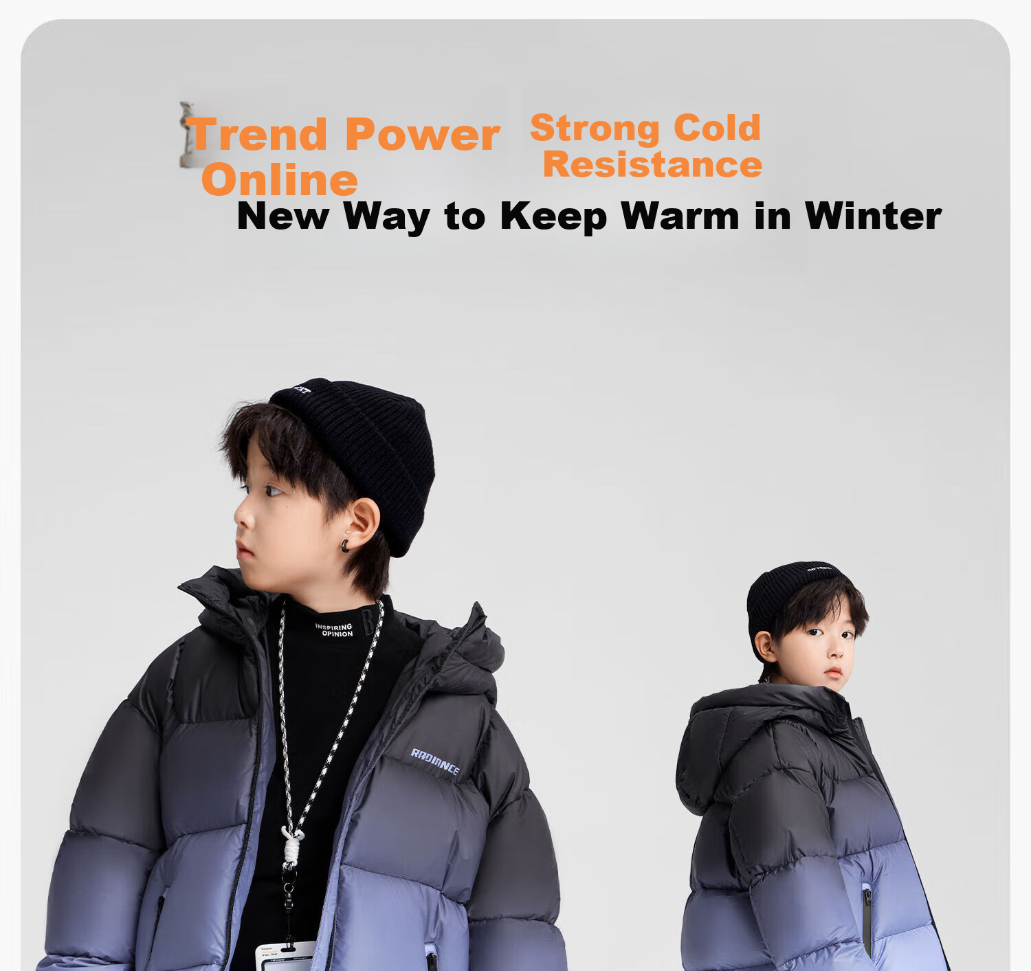 Zuo Xi Boys' Down Jacket Winter Warm 2025 New Children's Three-Proof Hooded Puffer Coat Blue 120 11