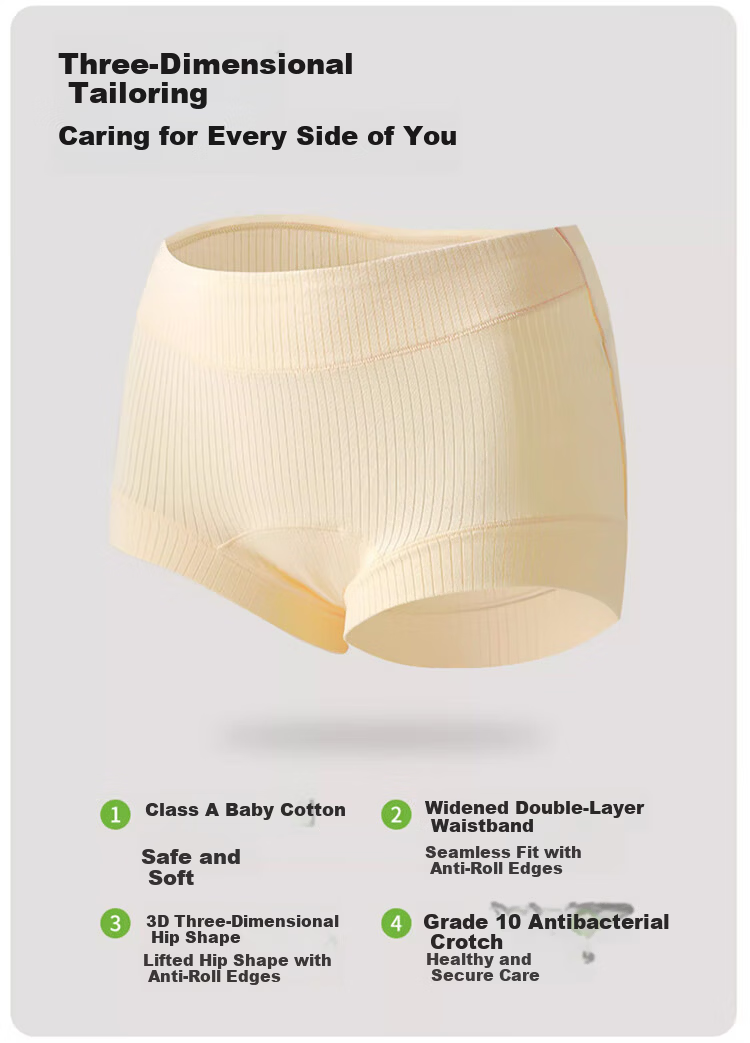 Ordifen Women's Boxer Briefs with Wide Waistband, Mulberry Silk Gusset, Antibacterial, Extended Crotch, 3-Pack 5