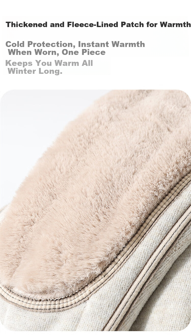 LangSha Men's Thermal Pants Wool Silk Autumn Winter Fleece Lined Thickened Knee Patch Plus Size Extra Thick Cotton Wool Pants 7
