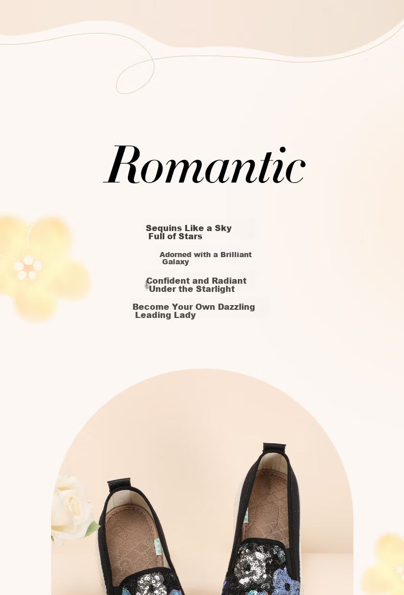 Taiheyuan Chunqiu Women's Soft Comfortable Non-Slip Lightweight Sequin Vacation Style Soft Sole Slip-On Platform Fisherman Shoes 3