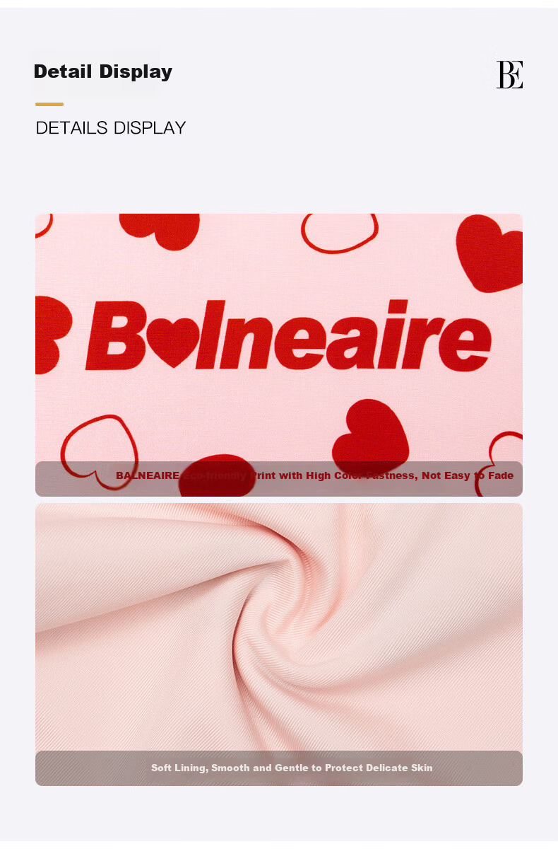 BALNEAIRE High-End Fashion Girls' One-Piece Triangle Sunscreen Vacation Beach Swimsuit Chlorine-Resistant Small Red Heart Pink Size 100 10