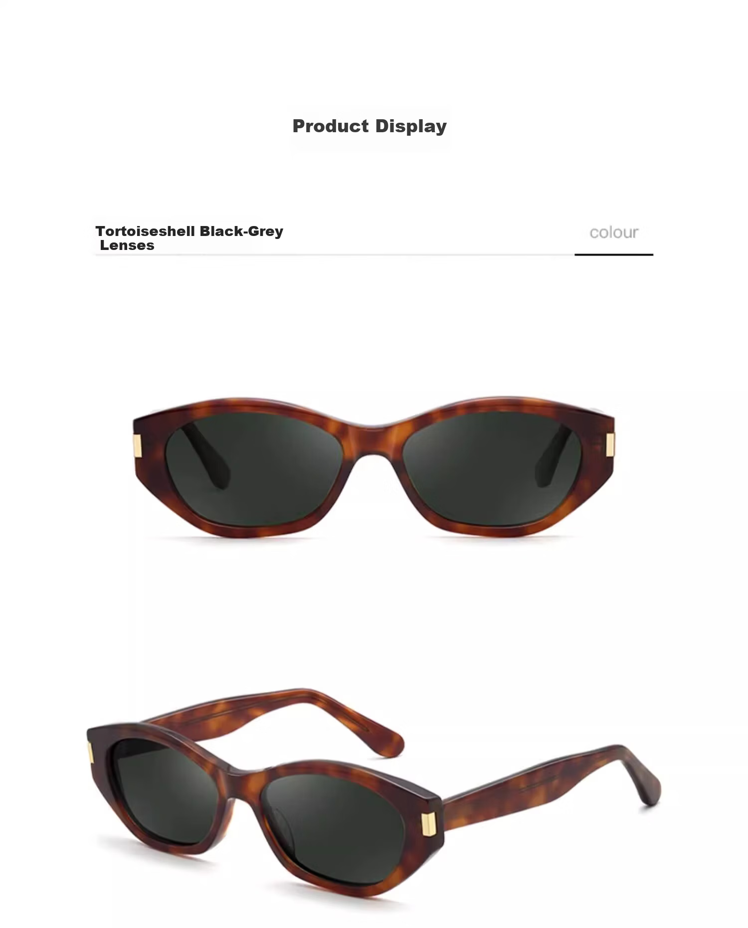 FENCHI Vintage Cat Eye Sunglasses Cocoa Frame UV Protection Narrow Frame Ins Style Women Sunglasses 11