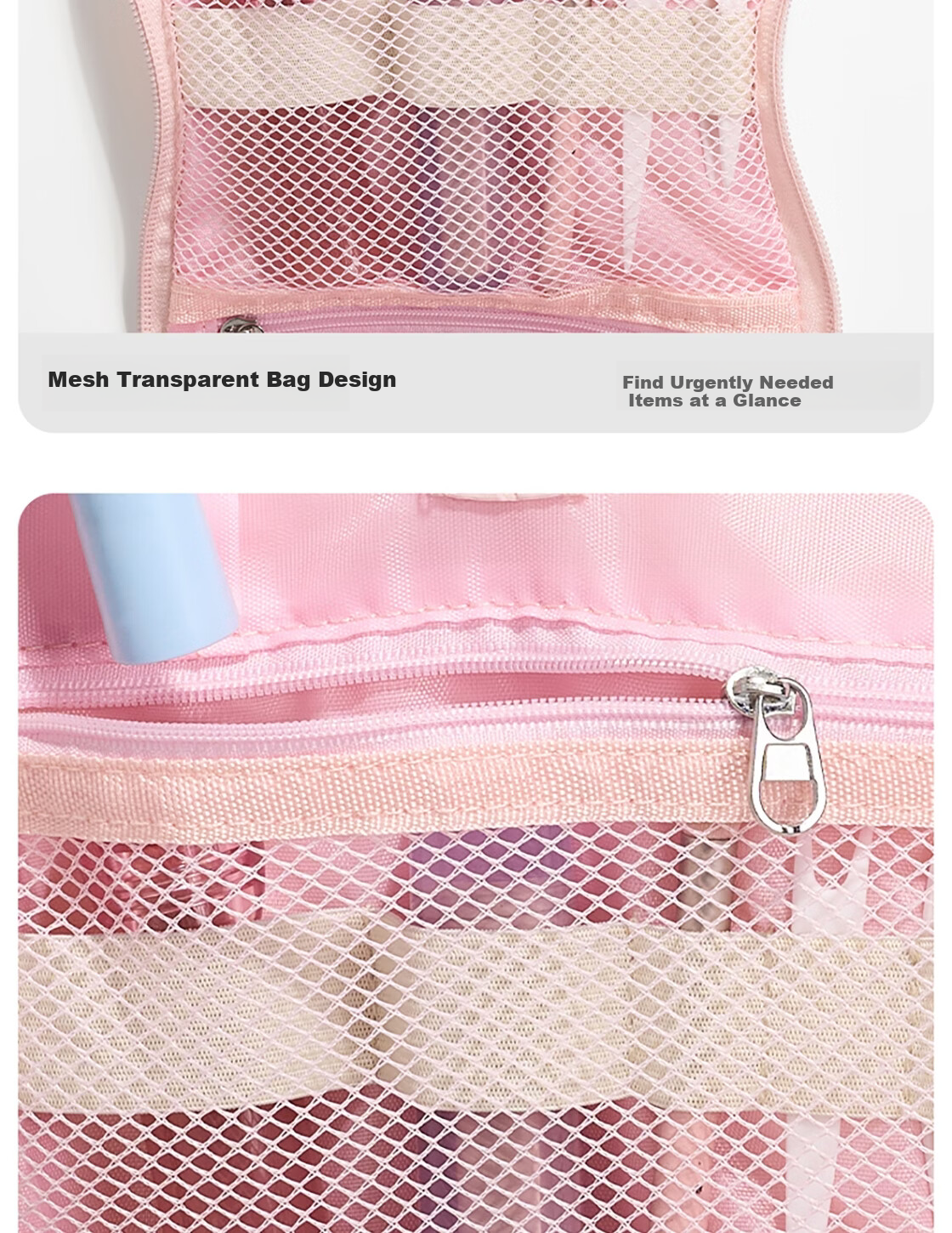 MINISO Aviator Series Hanging Toiletry Bag Pink 4