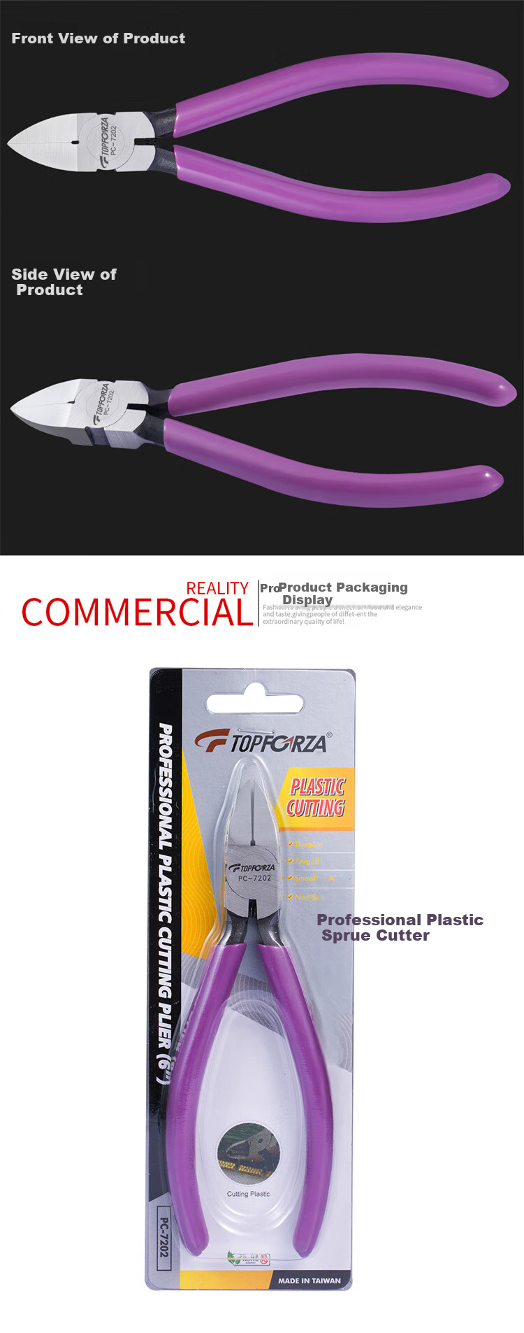 TOPFORZA Diagonal Cutting Pliers, Industrial-Grade Electrician's Wire Cutters, Multi-Functional Side-Cutting Pliers, Diagonal Pliers, Wire Cutters PC-7206 4