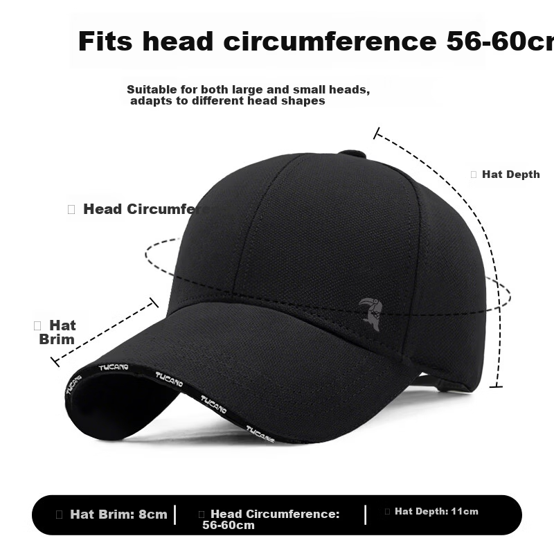 Woodpecker Women's Fashion Casual Versatile Duckbill Cap Slim Face Wide Brim Baseball Hat Men's Large Head Sun Protection Hat
