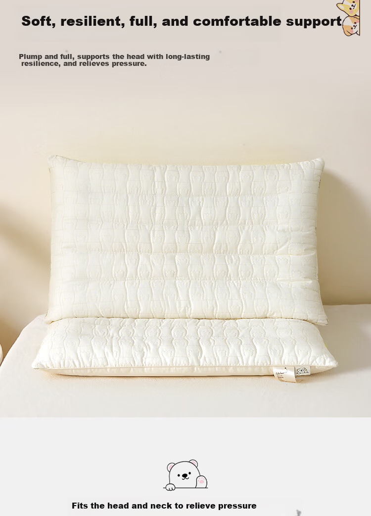 Ranpai Children's Pillow, Cervical Spine Protection, Deep Sleep, Nap, Student Pillow, Beige, for Ages 4-16, 40*60cm 7