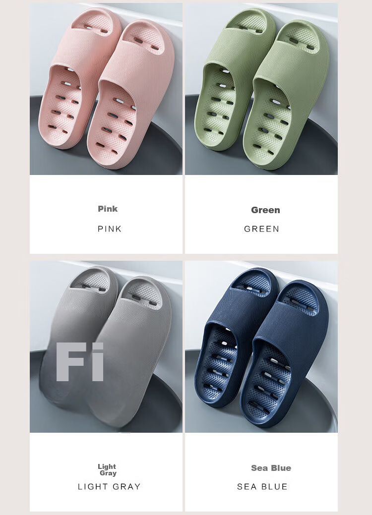 Qiumuxi Men's Non-Slip Bathroom Slippers Thick Sole Soft Shower Drainage Couple's Outdoor Women's Sandals 4