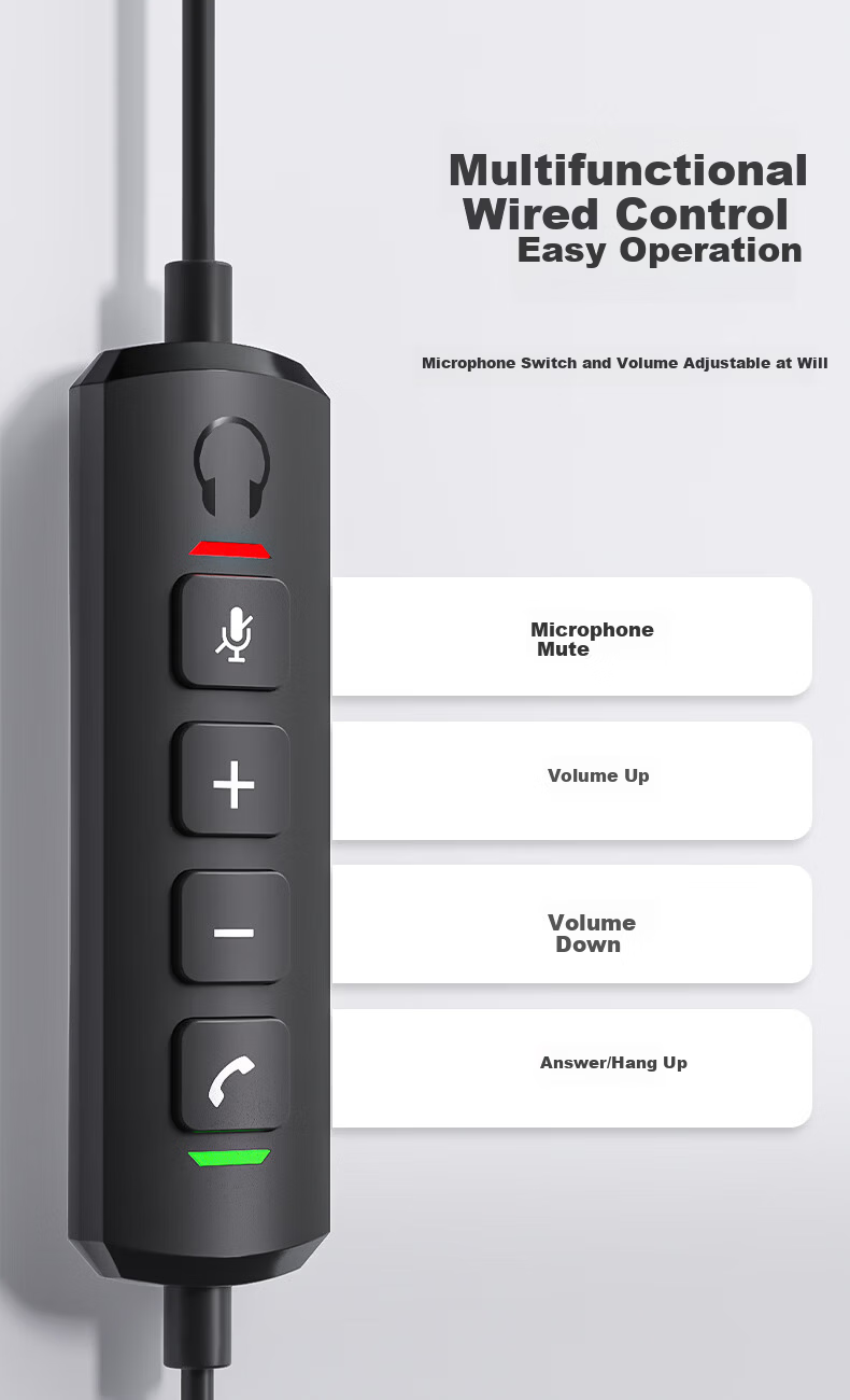 RownFusny EH16 Over-Ear Noise Cancelling Call Center Headset Single Ear Training Conference Headset QD Interface (Without Cable) 8
