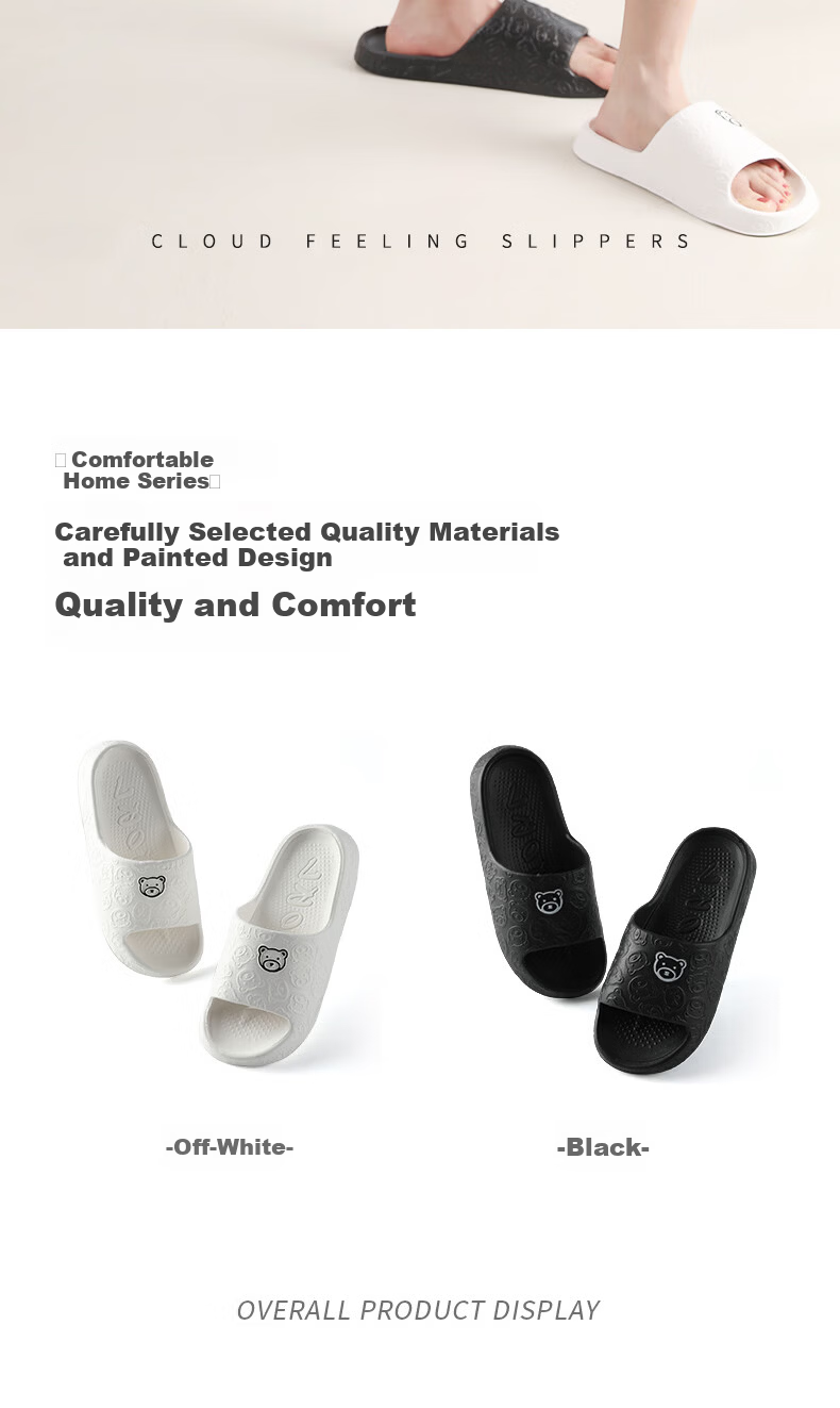 FOOTOPPO EVA Women's Home Slippers Couple Slippers Non-Slip Bathroom Slippers Men's Indoor Odor-Resistant House Slippers 2