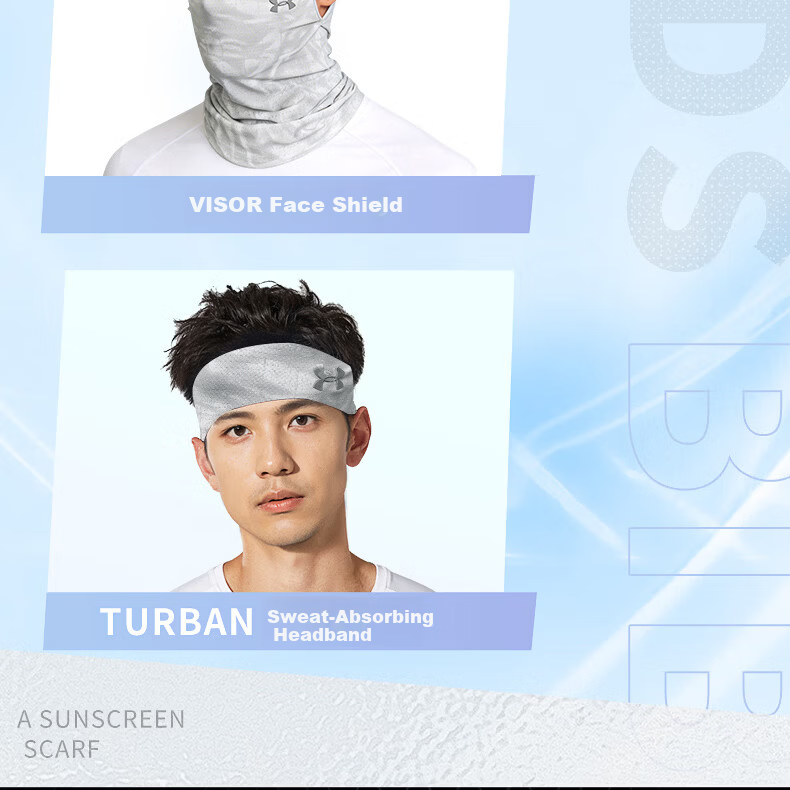 Under Armour Men's Sun Protection Face Mask Ear-Hook Cycling Summer Ice Silk Mask Neck Gaiter Headscarf Windproof Dustproof Mountaineering for Men and Women 16