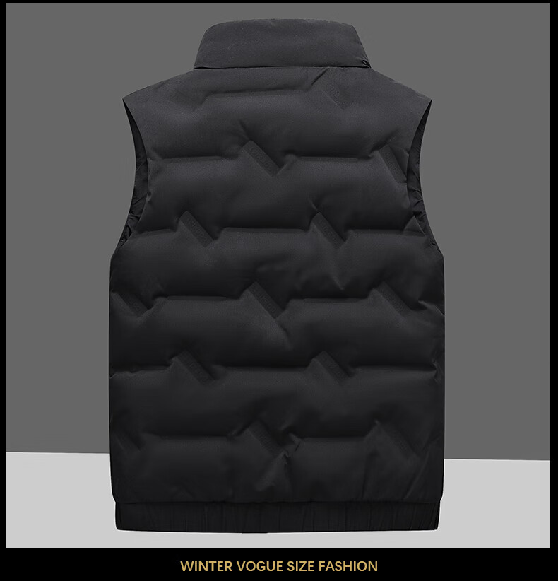 JEEP SPIRIT Men's Down Vest, Autumn And Winter Sleeveless Jacket, Short Gilet, Duck down Warm Vest Top, Black, 3XL 14