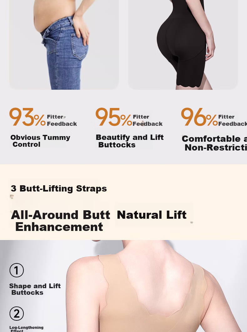 Tingmei Seamless Shapewear Bodysuit for Women, Tummy Control, Waist Shaping Pants, Waist Cincher, Bra-Free, Back Opening Slimming Garment, Black, Size L 8