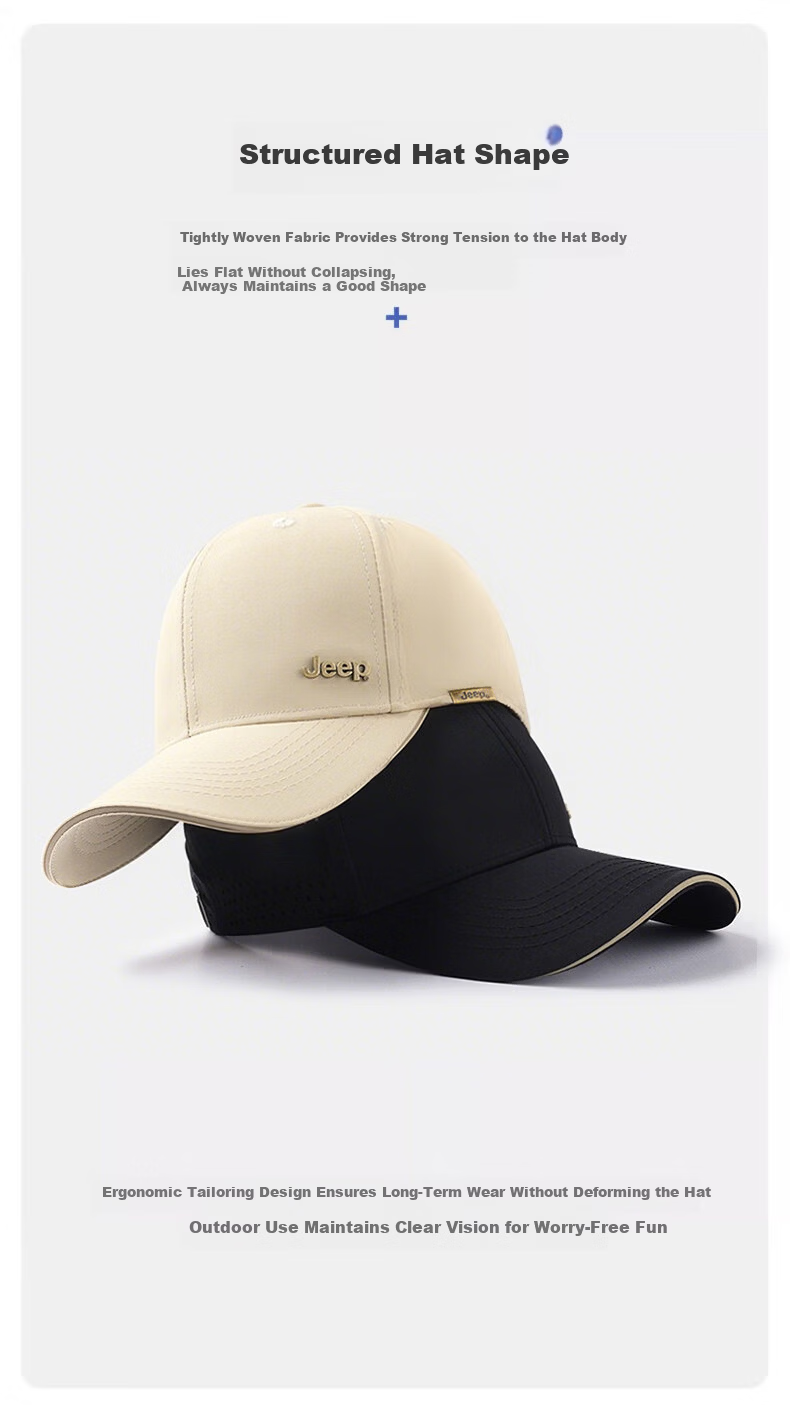 JEEP Men's New Deep Crown Sports Sun Protection Casual Versatile Pure Cotton Baseball Cap 7