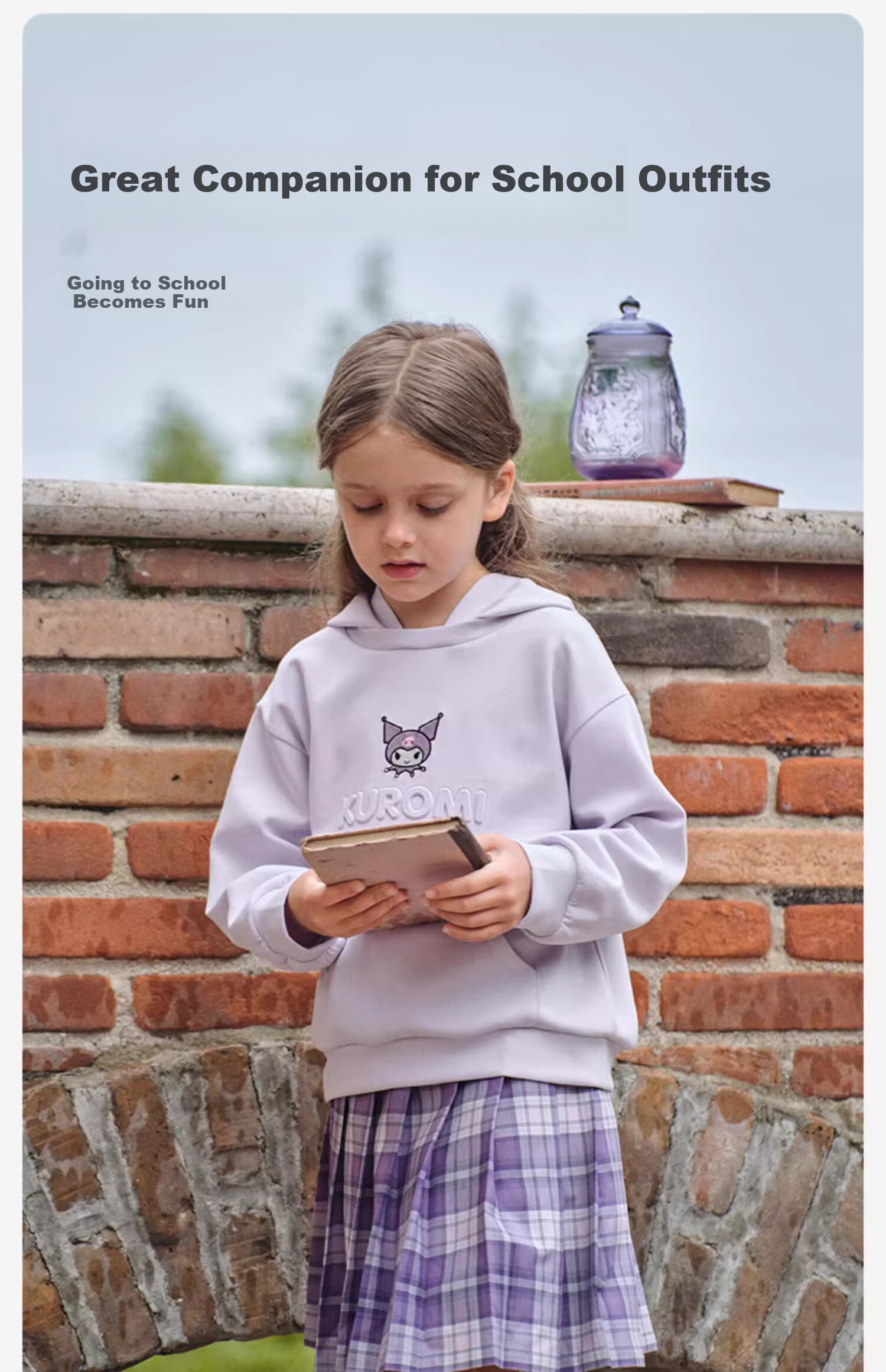 David Bella x Kuromi Kids Hoodie Pullover Sweatshirt Girls Spring Autumn Clothing for Older Children 2